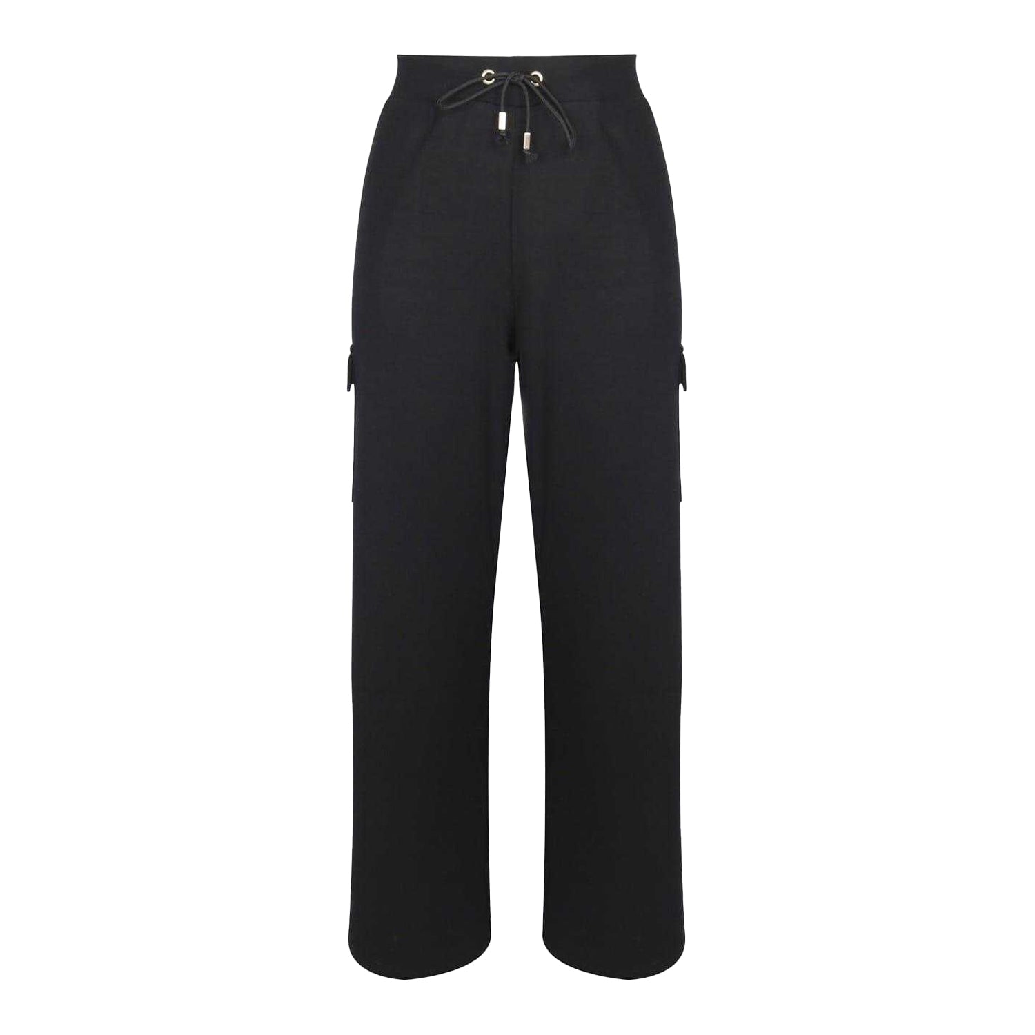 Black - Front - Biba Womens-Ladies Open Hem Wide Leg Joggers