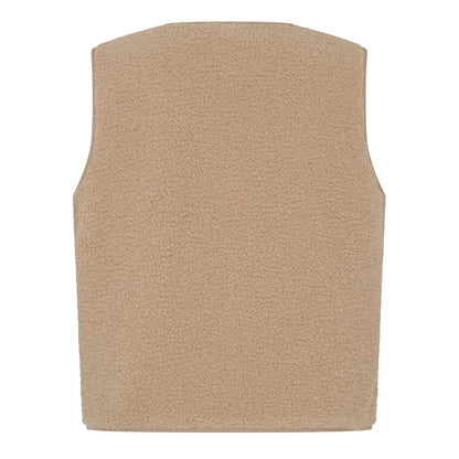 Beige - Back - Lollys Laundry Womens-Ladies Hugo Patterned Fleece Waistcoat