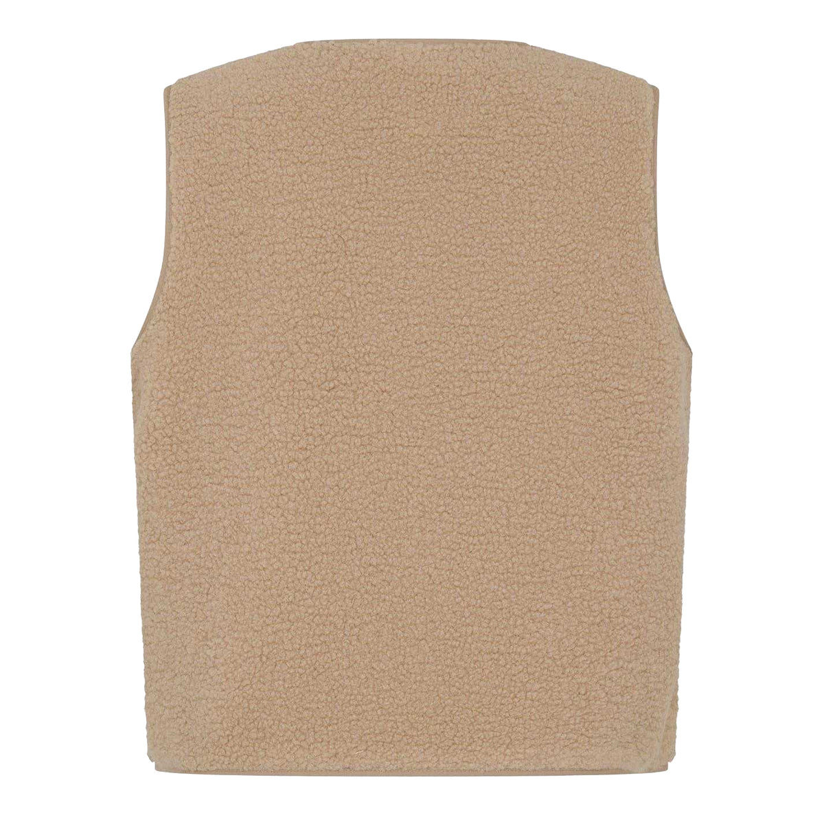 Beige - Back - Lollys Laundry Womens-Ladies Hugo Patterned Fleece Waistcoat