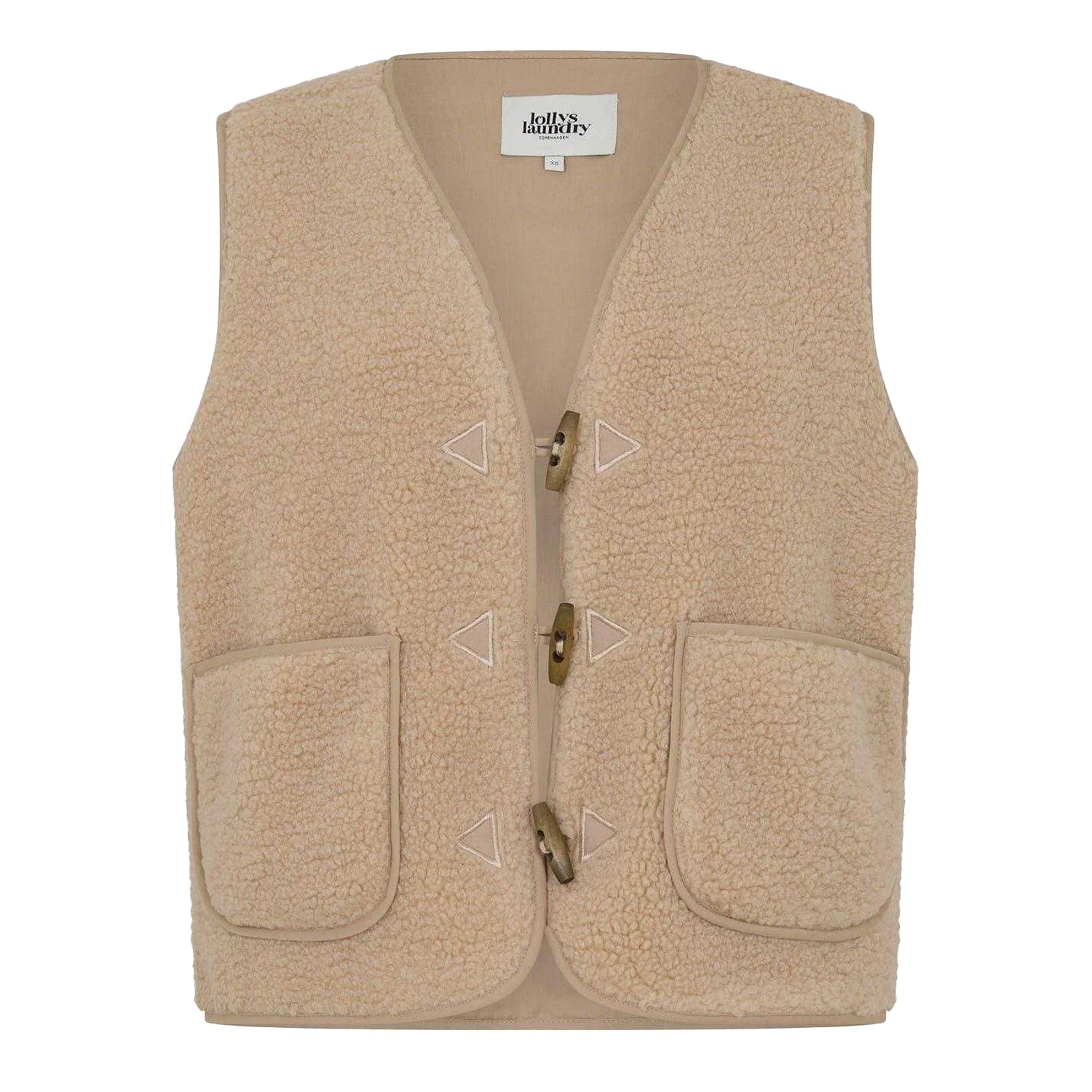 Beige - Front - Lollys Laundry Womens-Ladies Hugo Patterned Fleece Waistcoat