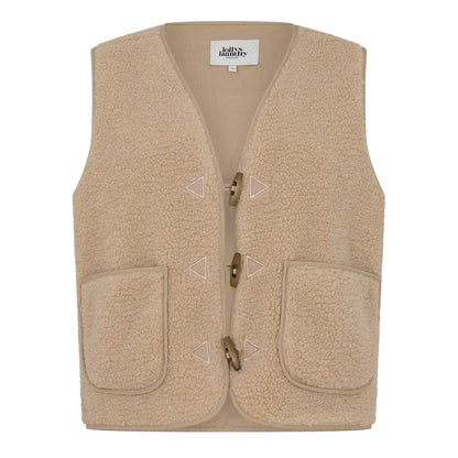 Beige - Front - Lollys Laundry Womens-Ladies Hugo Patterned Fleece Waistcoat