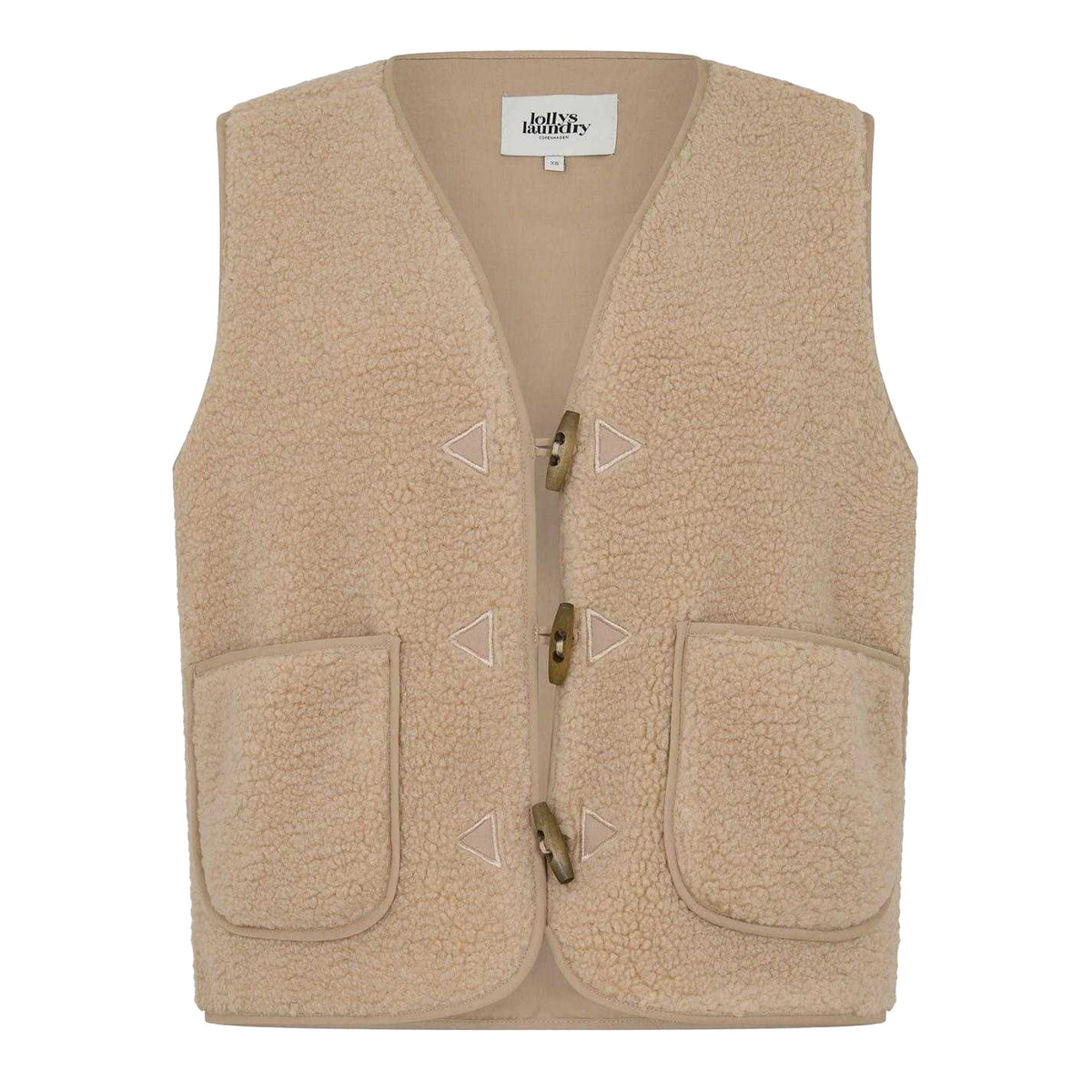 Beige - Front - Lollys Laundry Womens-Ladies Hugo Patterned Fleece Waistcoat