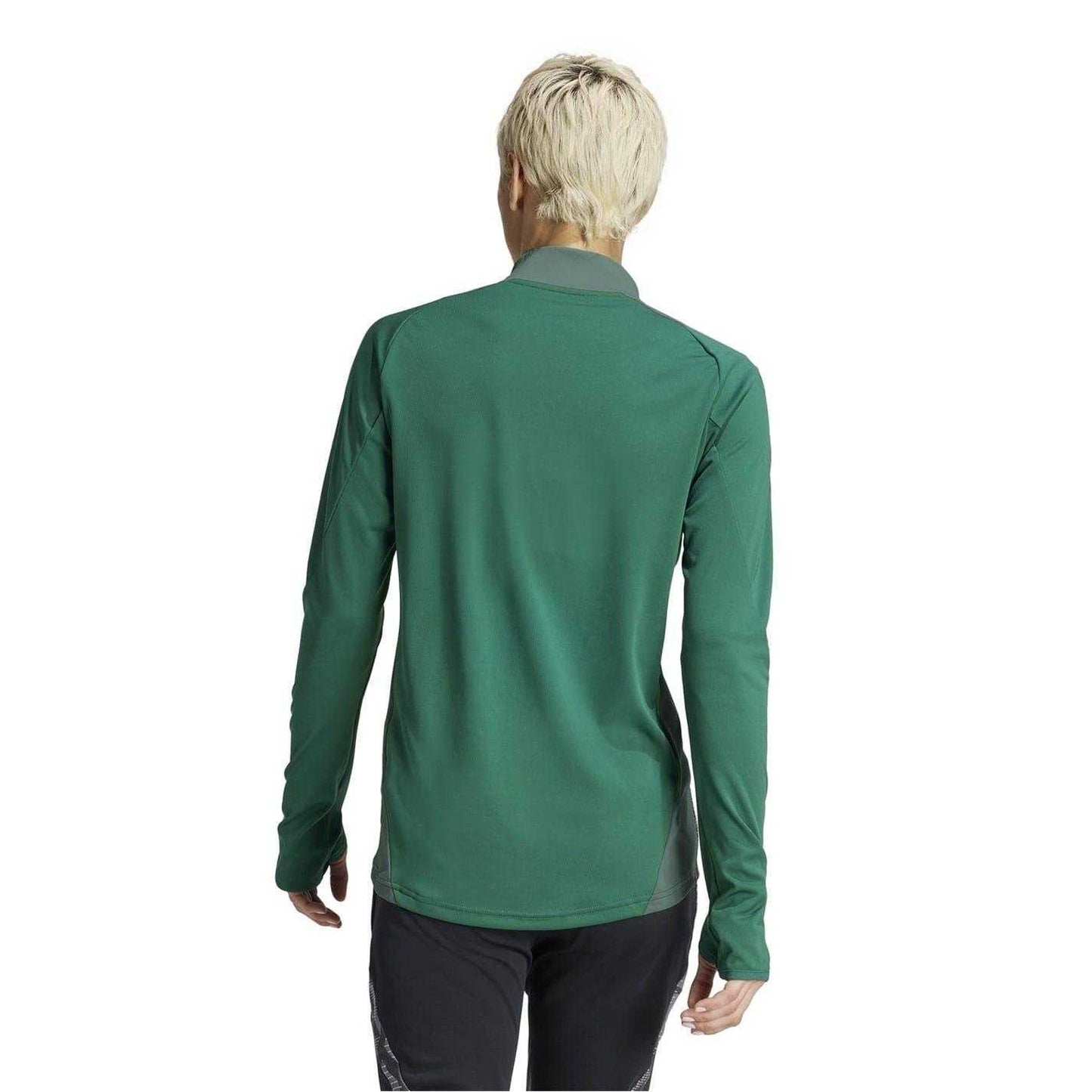 Dark Green - Back - Adidas Womens-Ladies Logo Raglan Technical Top
