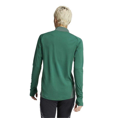Dark Green - Back - Adidas Womens-Ladies Logo Raglan Technical Top