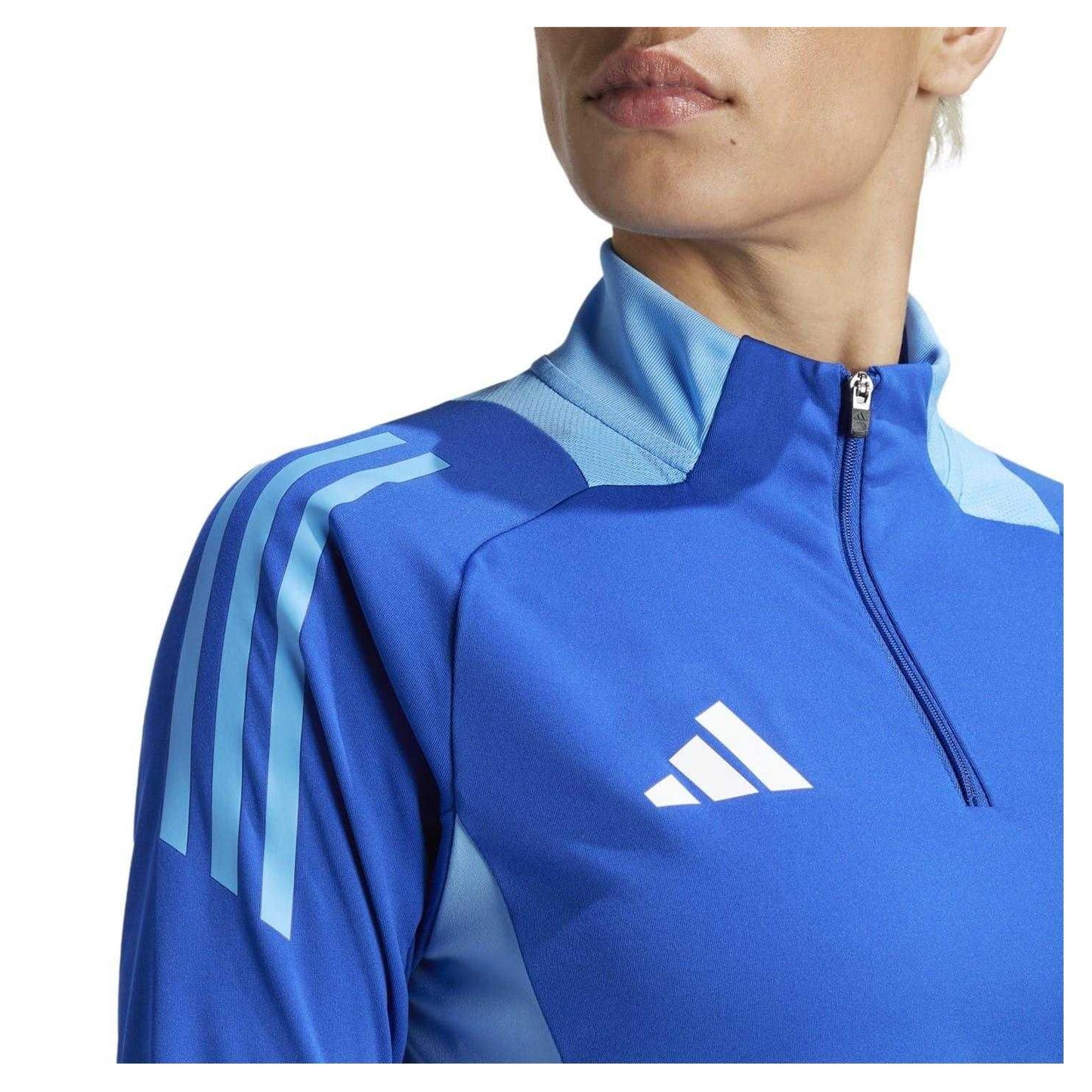 Royal Blue - Side - Adidas Womens-Ladies Logo Raglan Technical Top