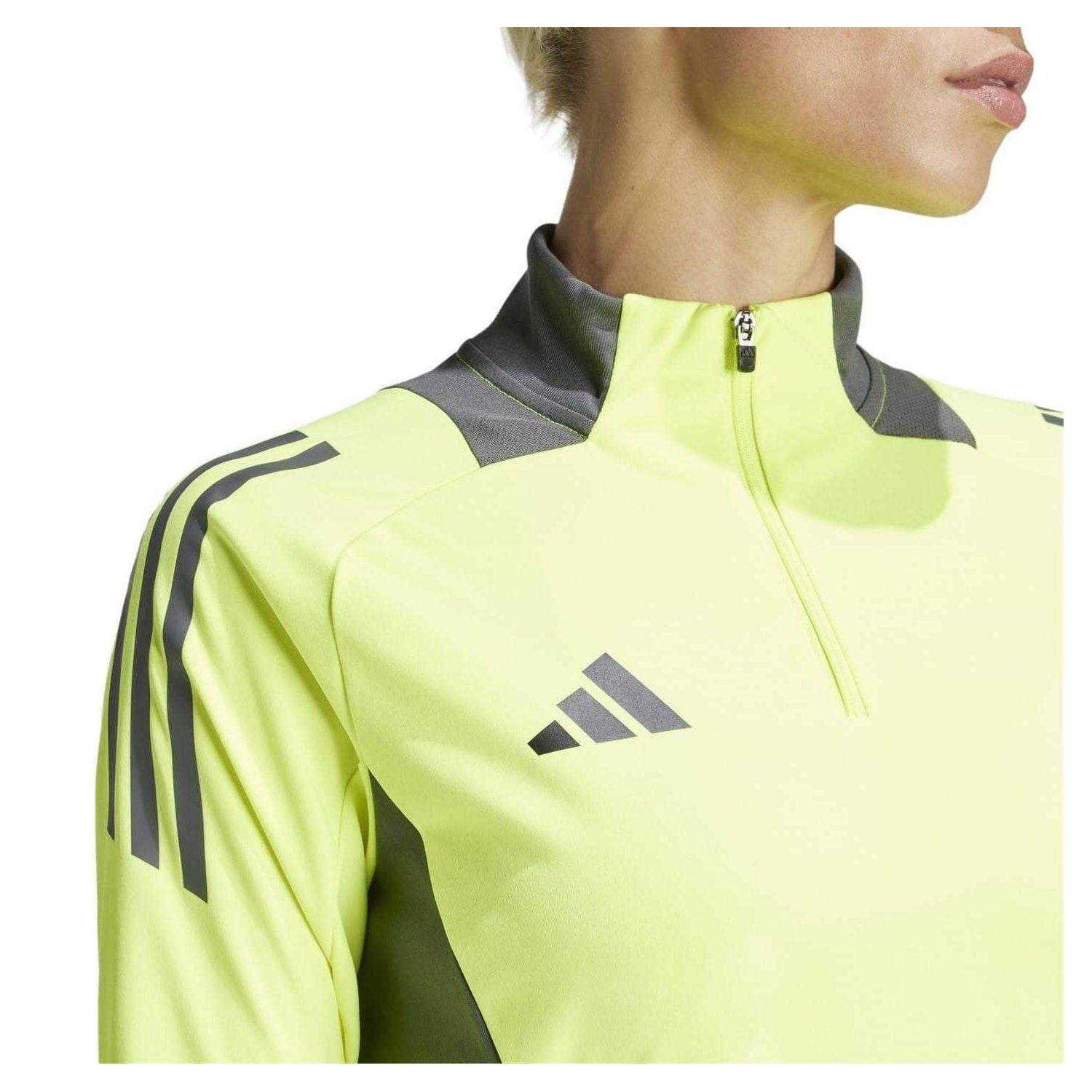 Solar Yellow - Side - Adidas Womens-Ladies Logo Raglan Technical Top