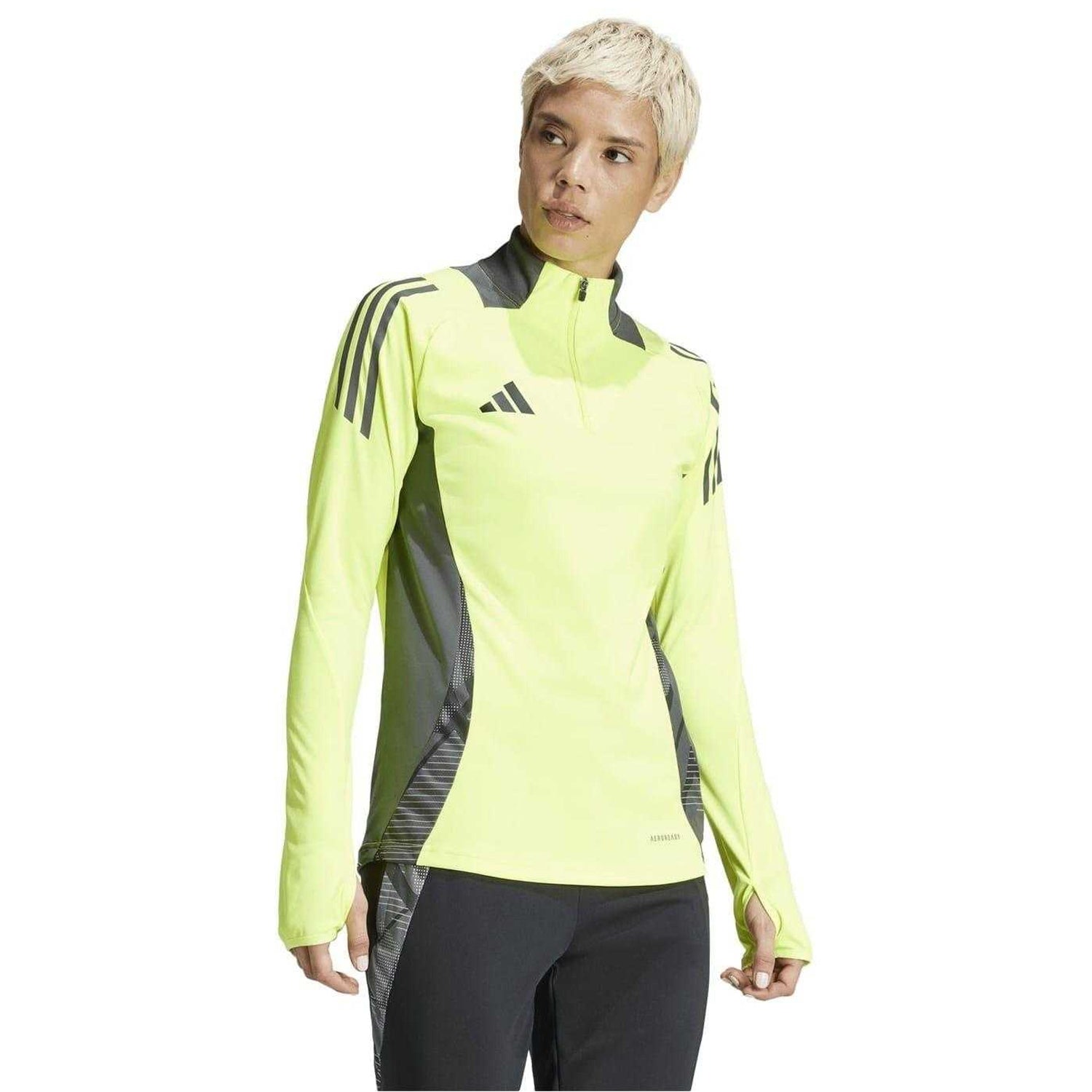 Solar Yellow - Lifestyle - Adidas Womens-Ladies Logo Raglan Technical Top