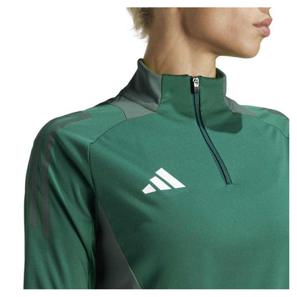 Dark Green - Side - Adidas Womens-Ladies Logo Raglan Technical Top