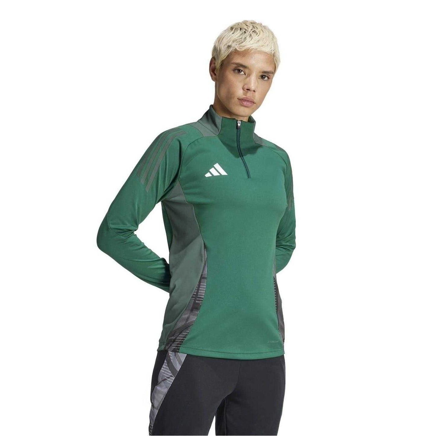 Dark Green - Lifestyle - Adidas Womens-Ladies Logo Raglan Technical Top