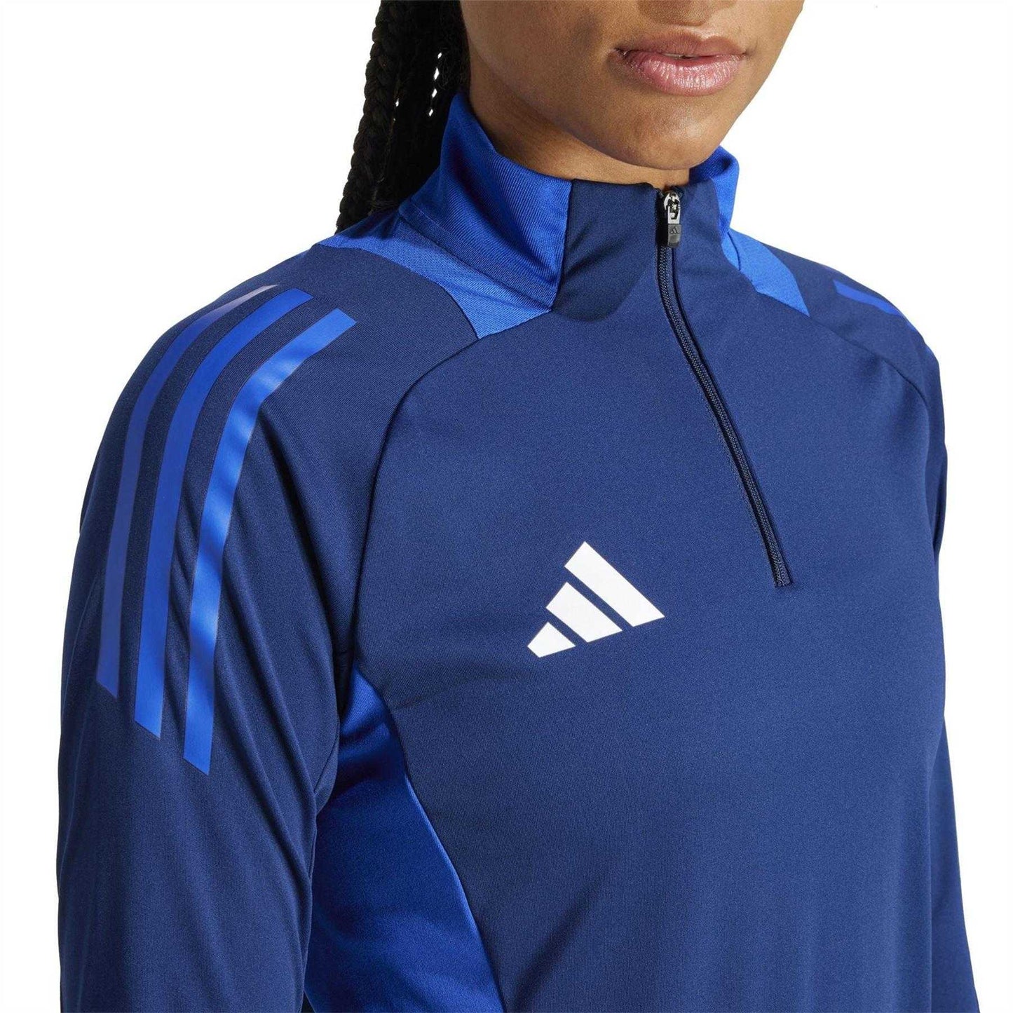 Navy Blue - Side - Adidas Womens-Ladies Logo Raglan Technical Top