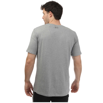Grey - Back - Under Armour Mens Sportstyle Boxed Logo T-Shirt