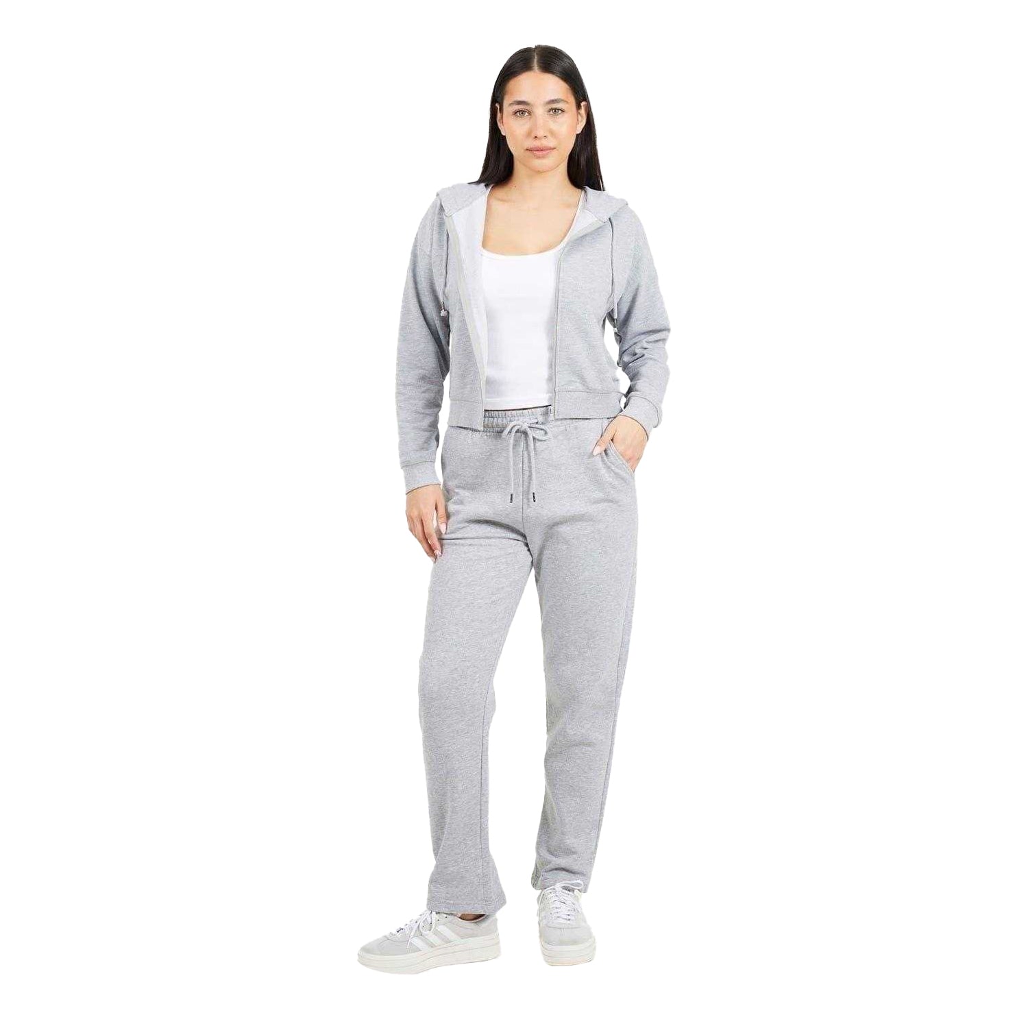 Grey Marl - Lifestyle - Brave Soul Womens-Ladies Slim Joggers