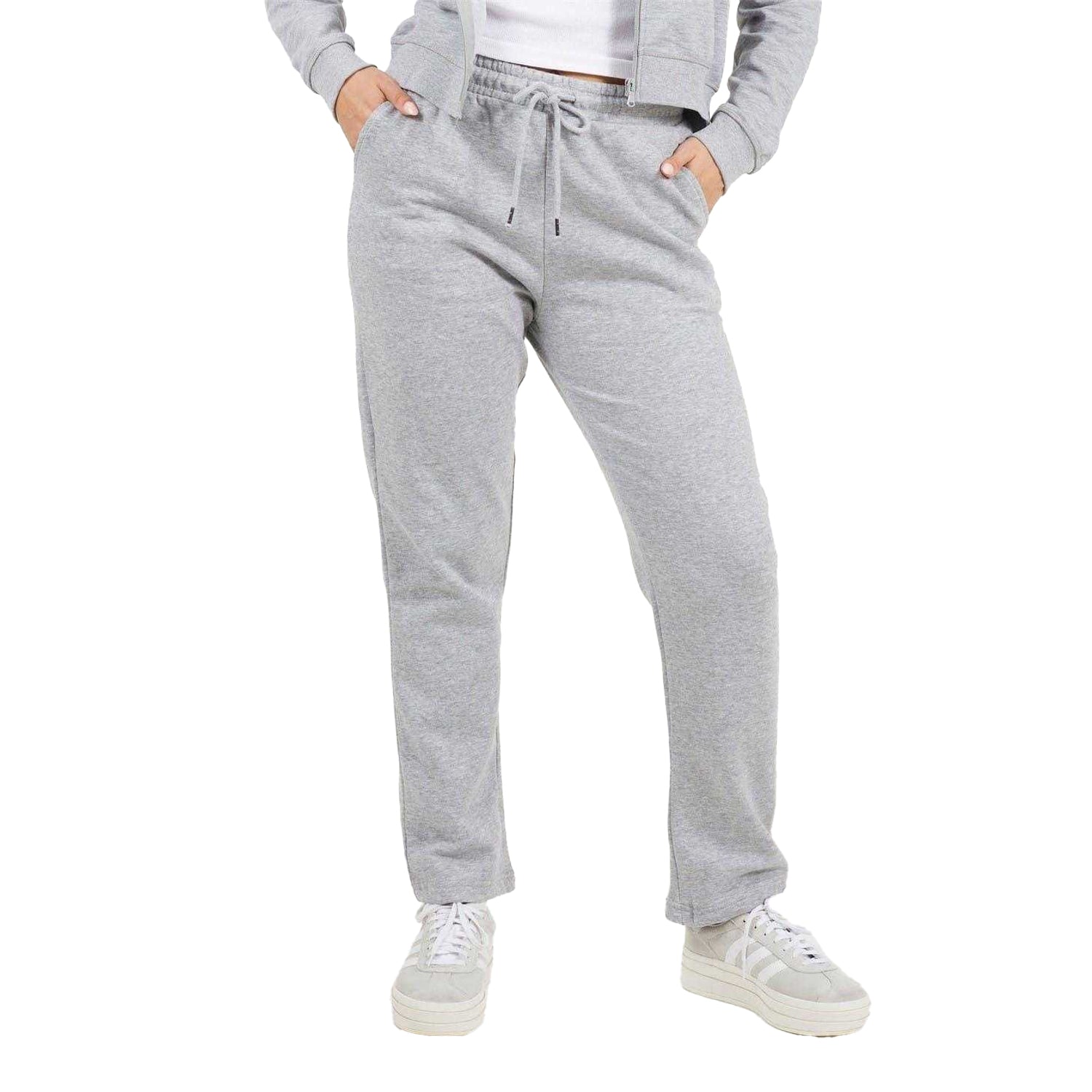 Grey Marl - Front - Brave Soul Womens-Ladies Slim Joggers