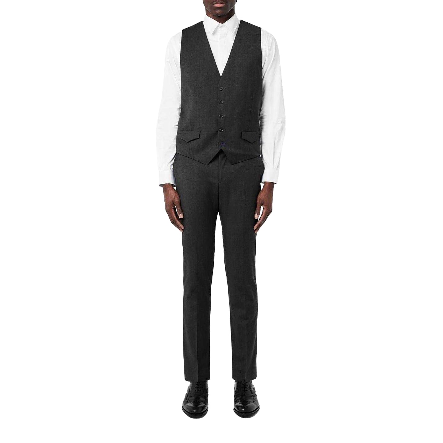 Charcoal - Lifestyle - Without Prejudice Mens Italian Slim Waistcoat