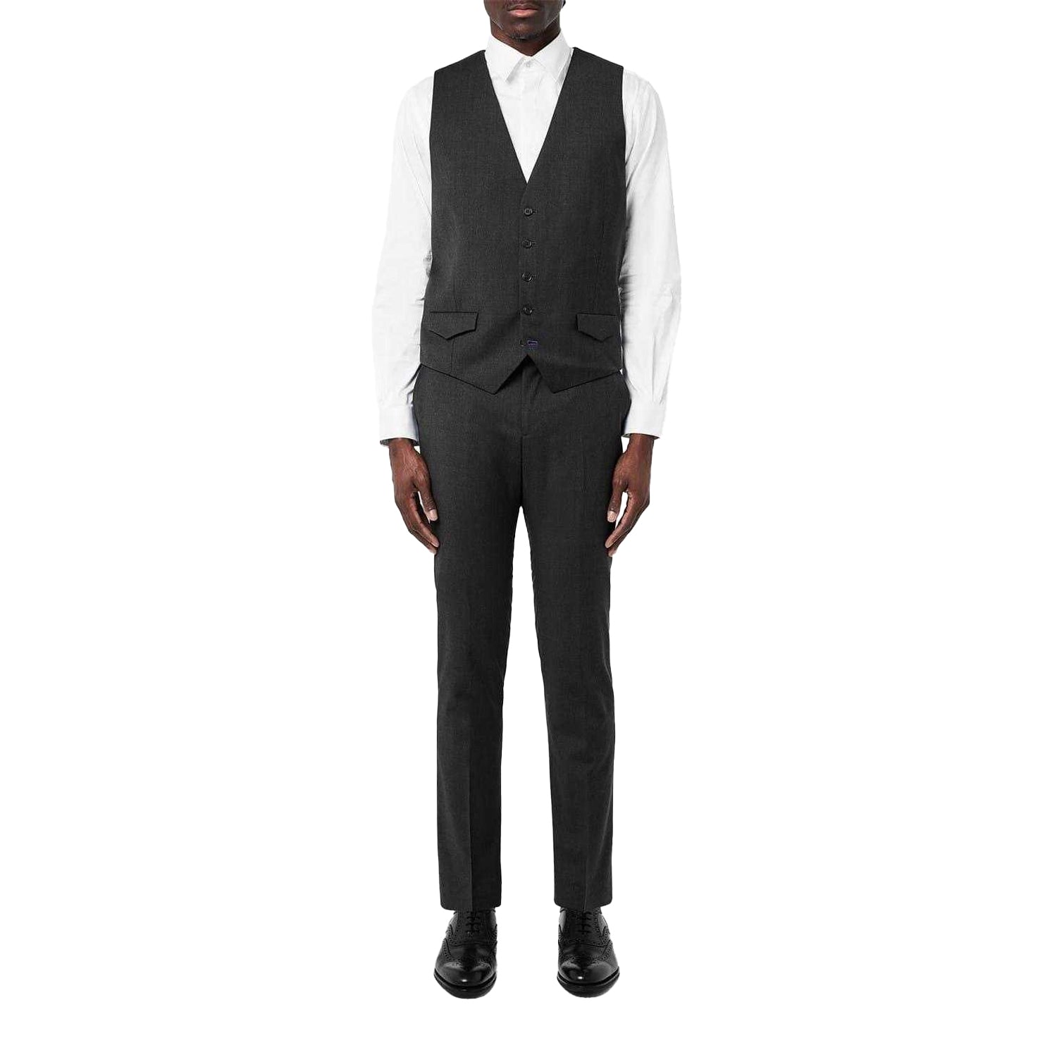 Charcoal - Lifestyle - Without Prejudice Mens Italian Slim Waistcoat
