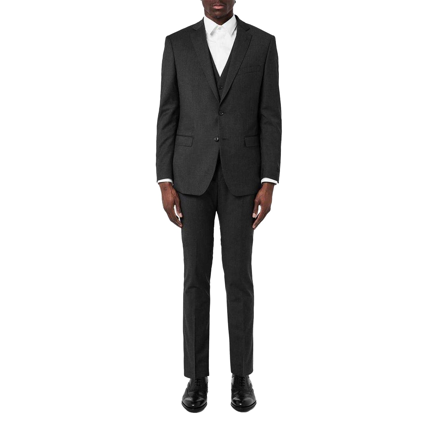 Charcoal - Pack Shot - Without Prejudice Mens Italian Slim Waistcoat