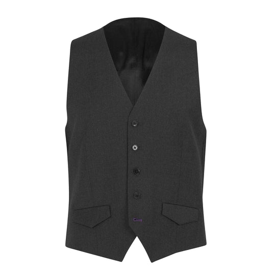 Charcoal - Front - Without Prejudice Mens Italian Slim Waistcoat