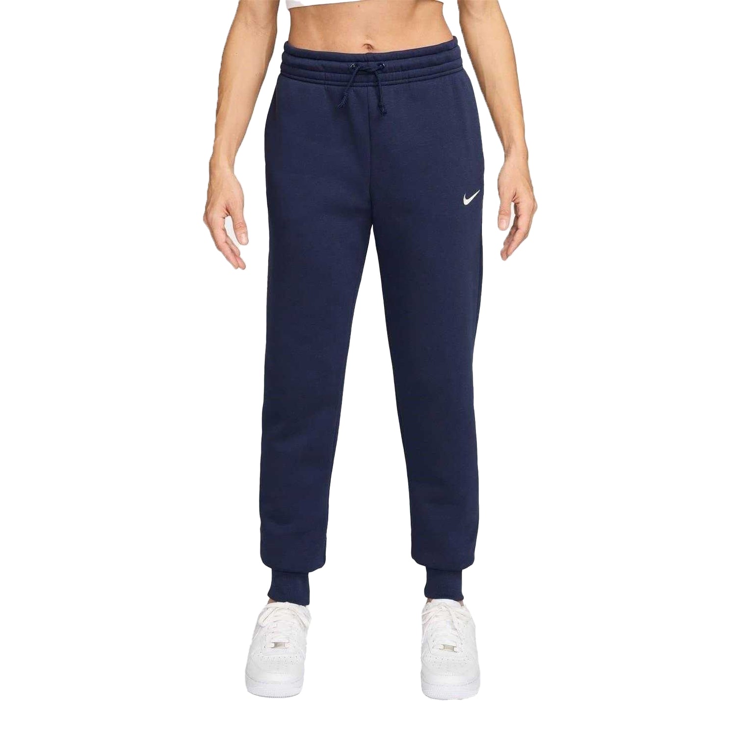 Midnight Navy - Front - Nike Womens-Ladies Phoenix Fleece Mid Rise Sweatpants