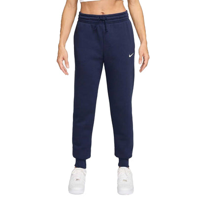 Midnight Navy - Front - Nike Womens-Ladies Phoenix Fleece Mid Rise Sweatpants