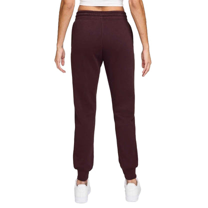 Burgundy - Back - Nike Womens-Ladies Phoenix Fleece Mid Rise Sweatpants