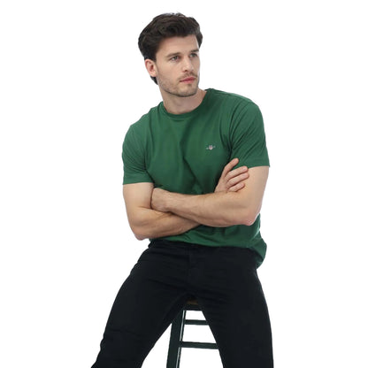 Green - Lifestyle - Gant Mens Archive Embroidered Logo T-Shirt