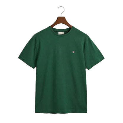 Green - Front - Gant Mens Archive Embroidered Logo T-Shirt