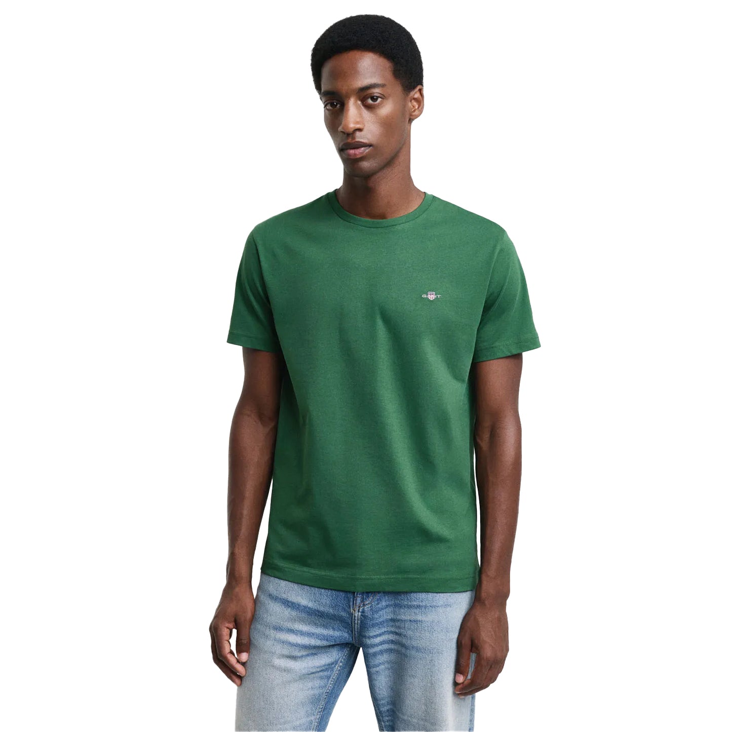 Green - Side - Gant Mens Archive Embroidered Logo T-Shirt