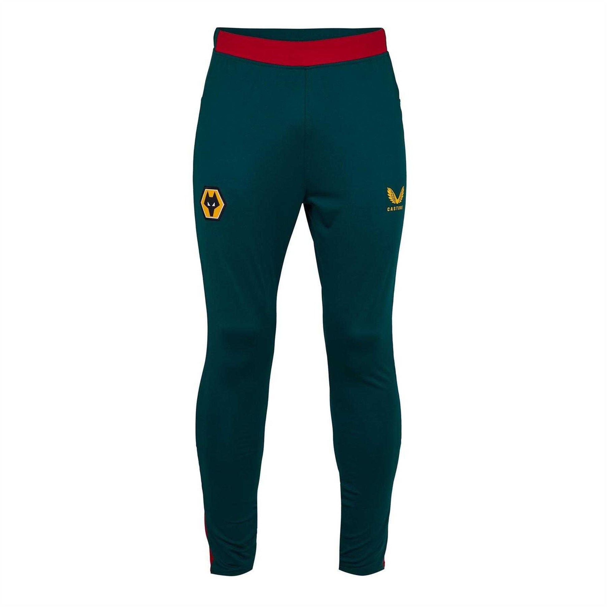 Red - Front - Castore Mens Wolverhampton Wanderers FC Tracksuit Bottoms