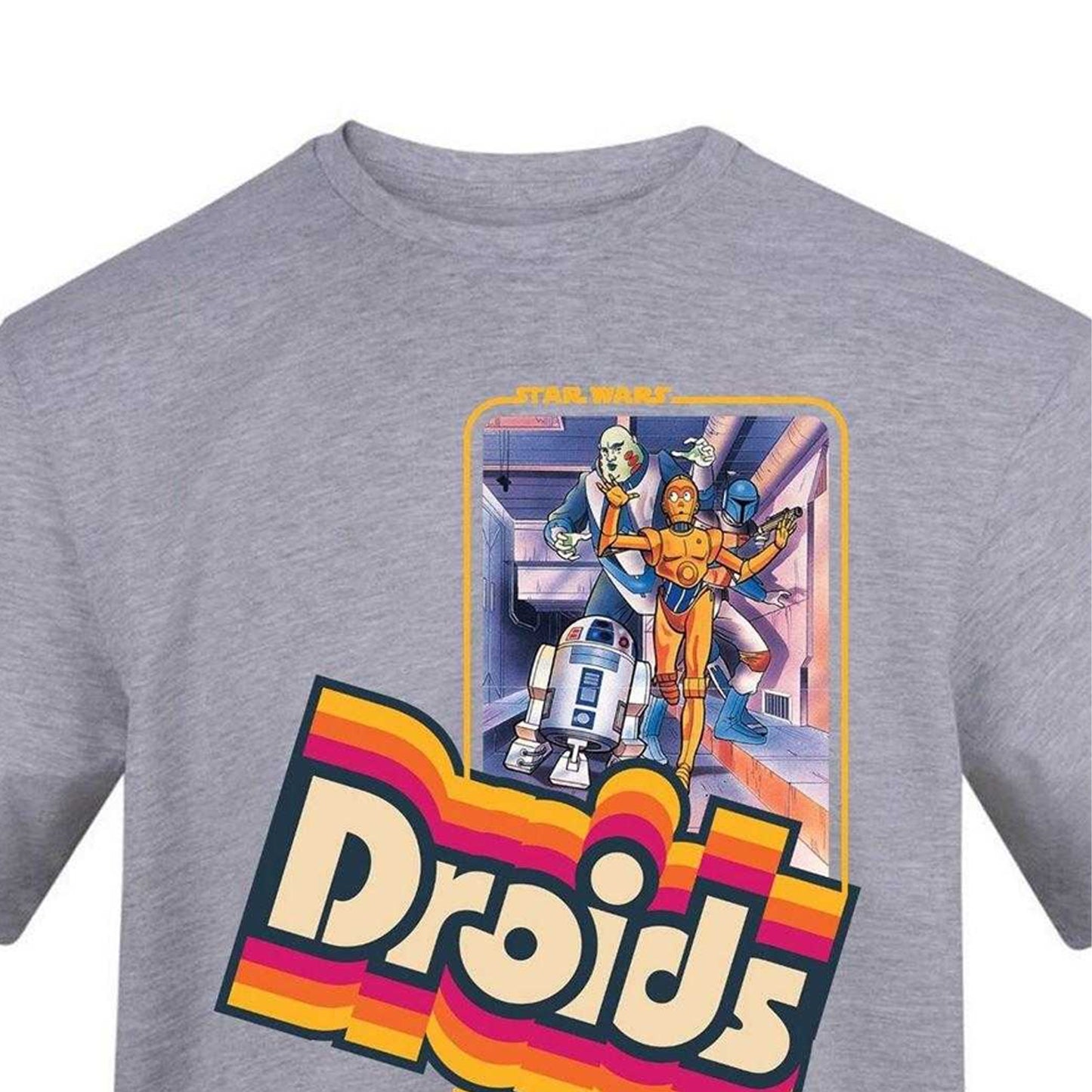 Grey - Side - Star Wars Unisex Adult R2-D2 & C3PO T-Shirt