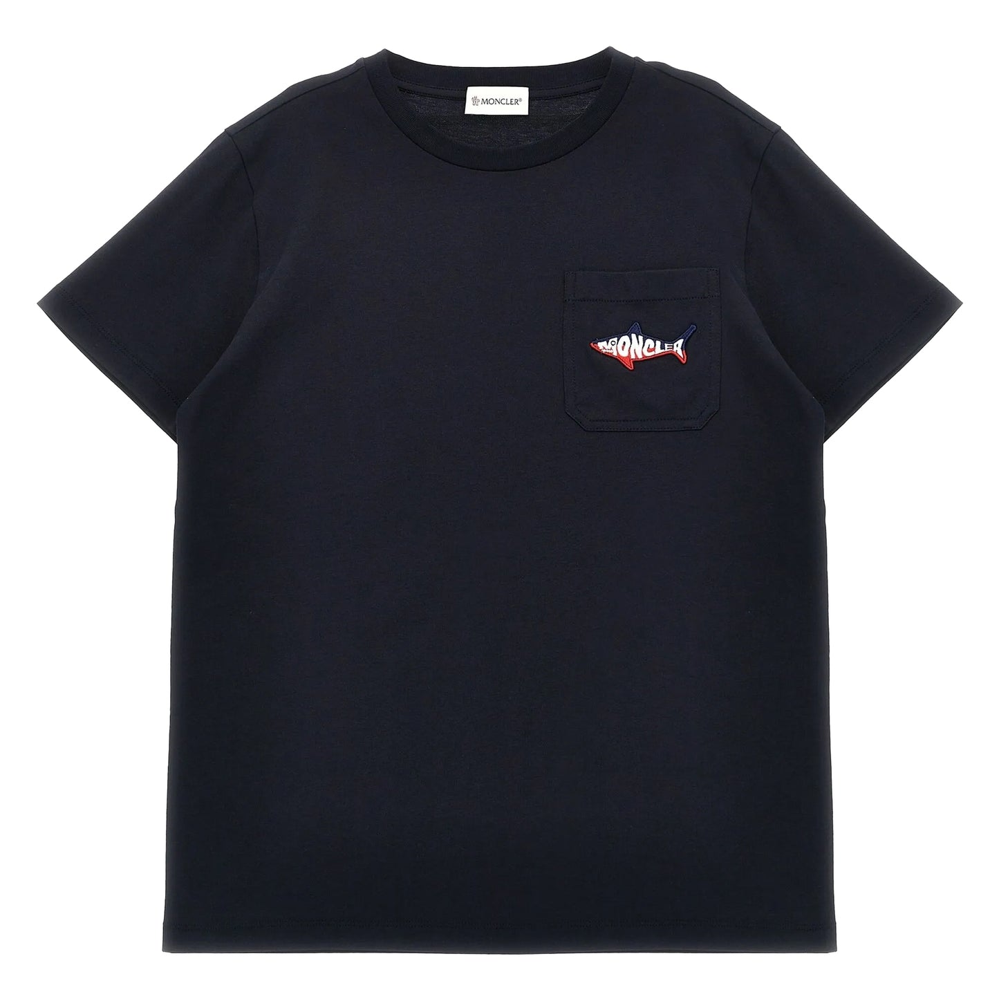 Navy - Front - Moncler Childrens-Kids Shark T-Shirt