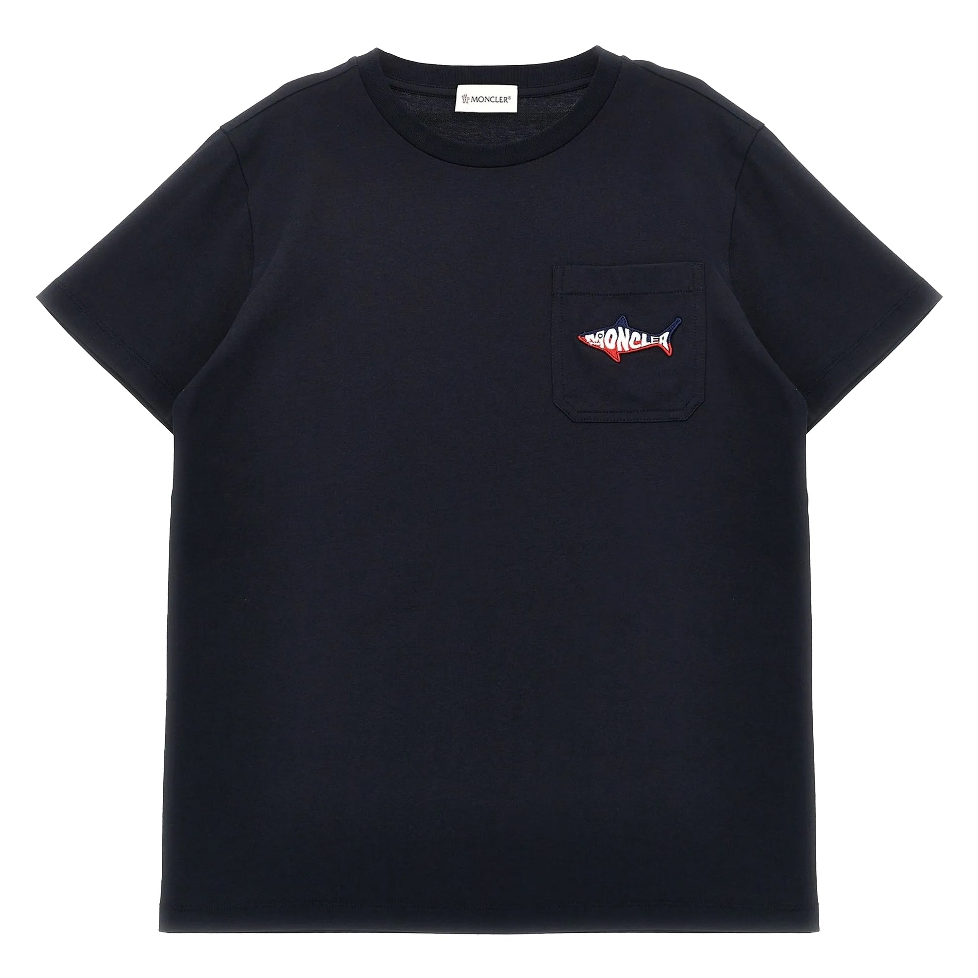 Navy - Front - Moncler Childrens-Kids Shark T-Shirt