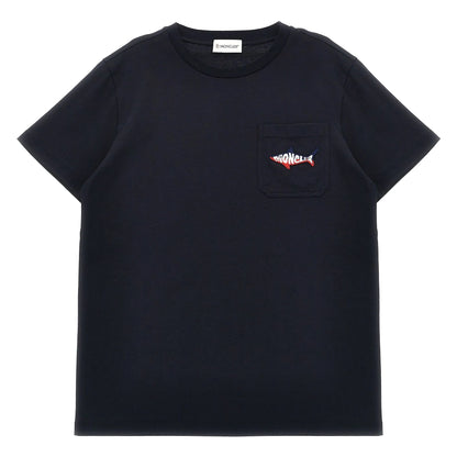 Navy - Front - Moncler Childrens-Kids Shark T-Shirt