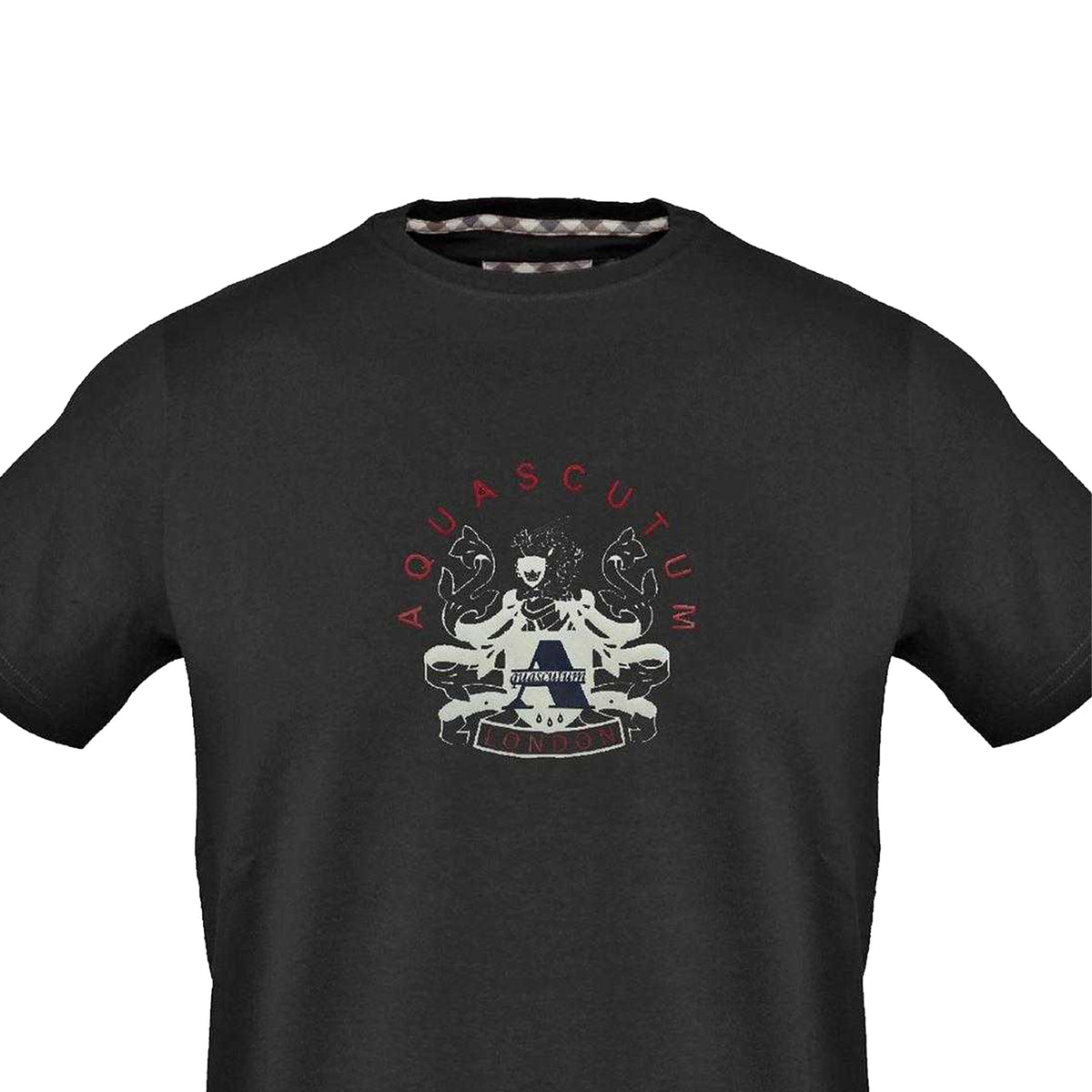 Black - Side - Aquascutum Mens Graphic Print T-Shirt