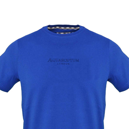 Sky - Side - Aquascutum Mens Text Logo T-Shirt