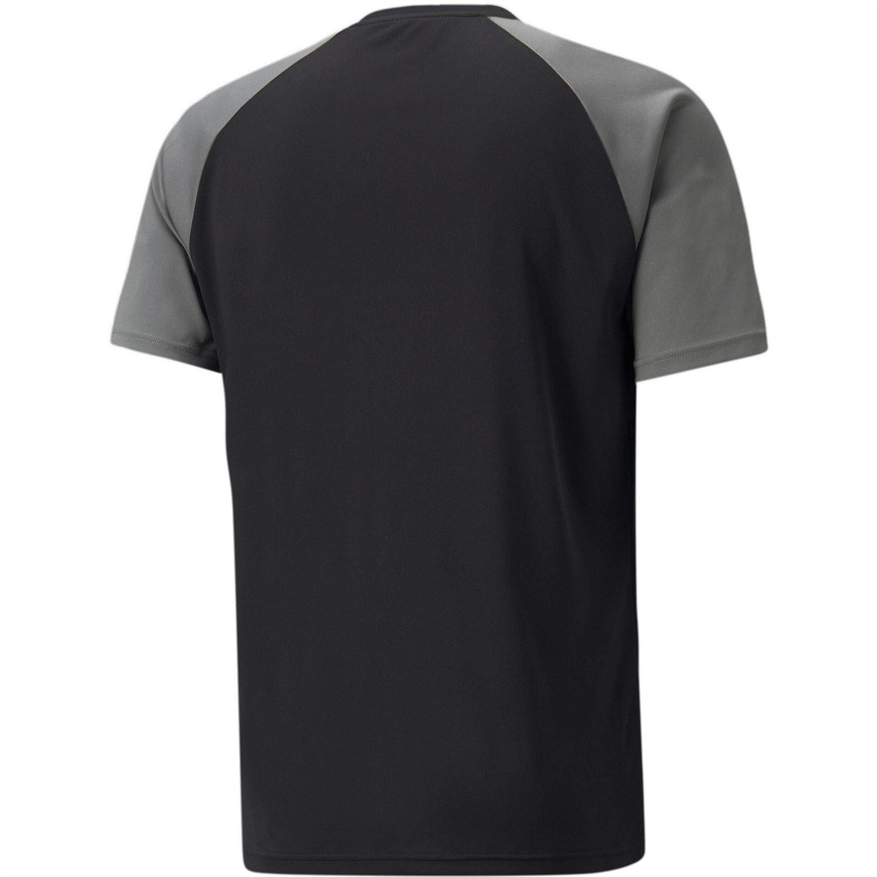 Black-Pearl-White - Back - Puma Mens TeamPACER Colour Block T-Shirt