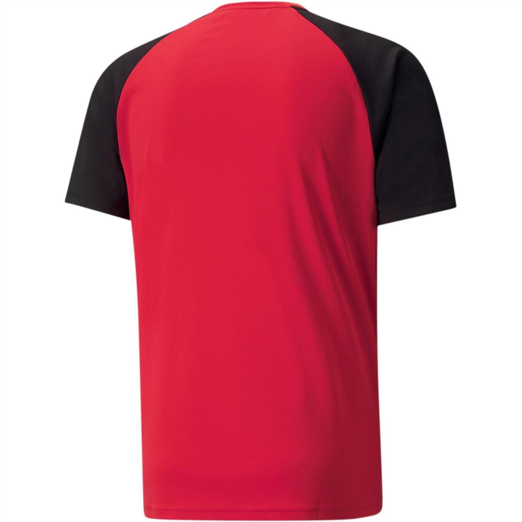 Red-Black-White - Side - Puma Mens TeamPACER Colour Block T-Shirt