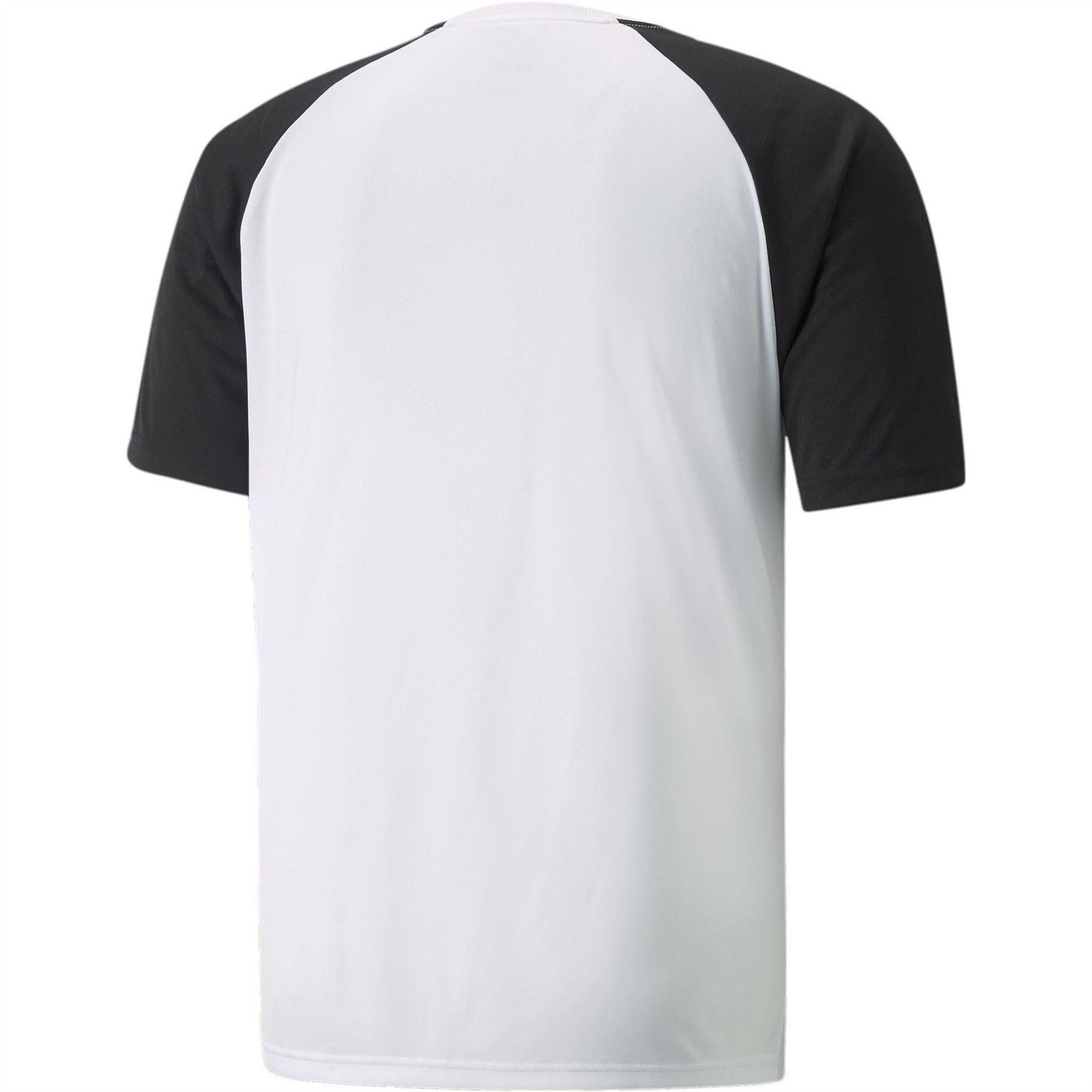 White-Black - Side - Puma Mens TeamPACER Colour Block T-Shirt