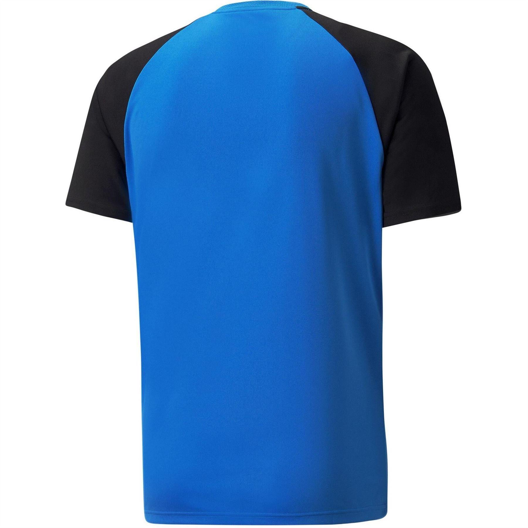 Blue-Black-White - Back - Puma Mens TeamPACER Colour Block T-Shirt