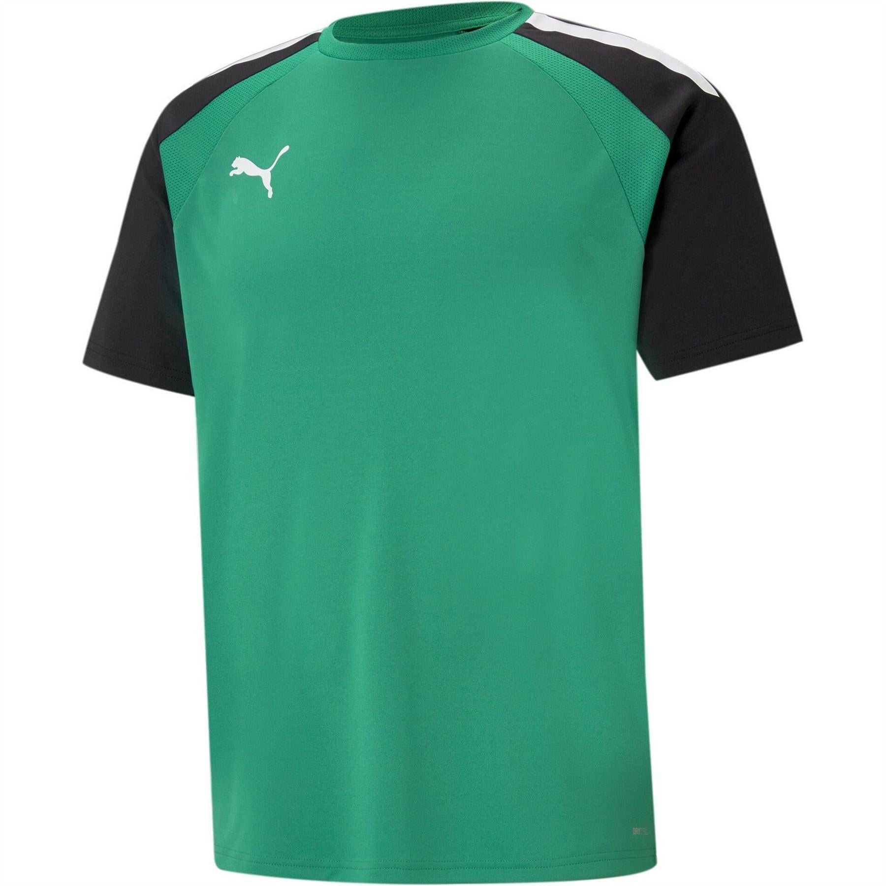 Green-Black-White - Front - Puma Mens TeamPACER Colour Block T-Shirt