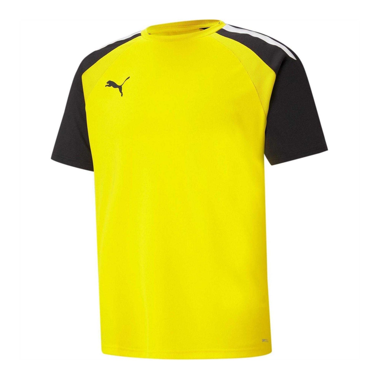 Yellow-Black-White - Front - Puma Mens TeamPACER Colour Block T-Shirt