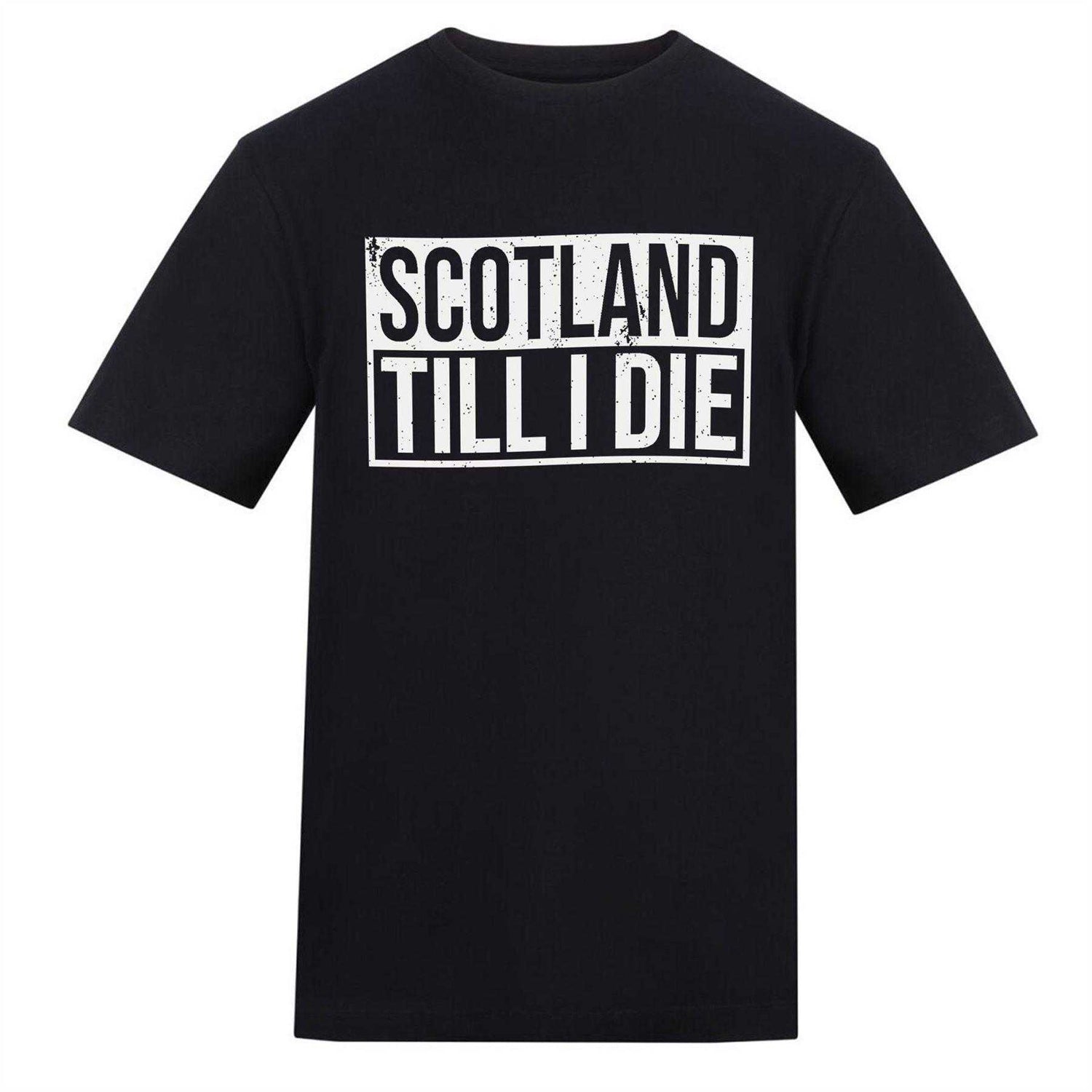 Black - Front - AWD Mens Scotland Till I Die T-Shirt