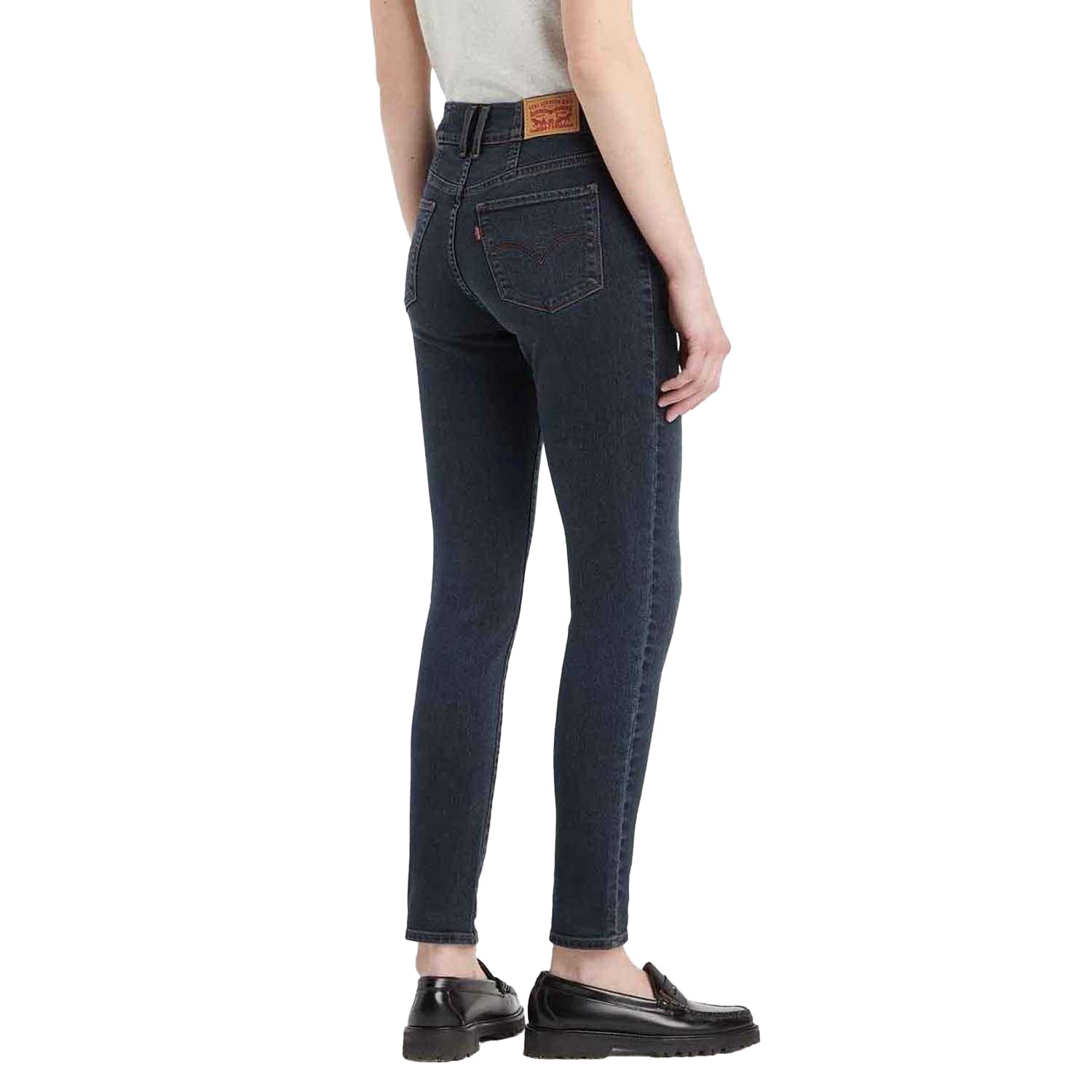 Dark Blue - Back - Levis Womens-Ladies 311 Shaping Leather Patch Skinny Game Jeans