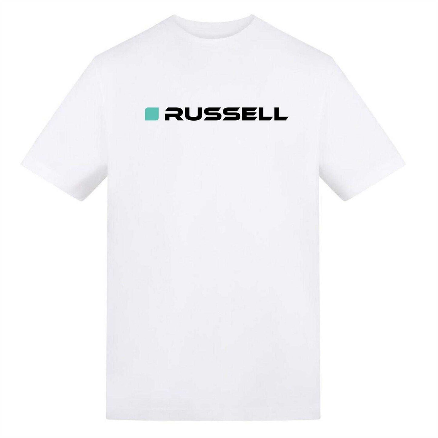 White - Front - AWD Unisex Adult Russell Mercedes F1 T-Shirt