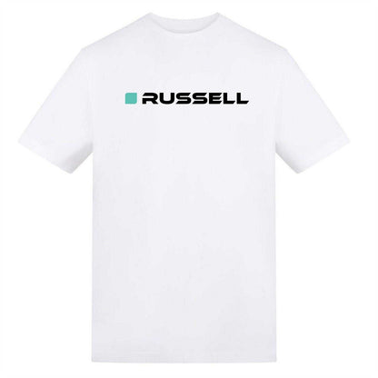 White - Front - AWD Unisex Adult Russell Mercedes F1 T-Shirt