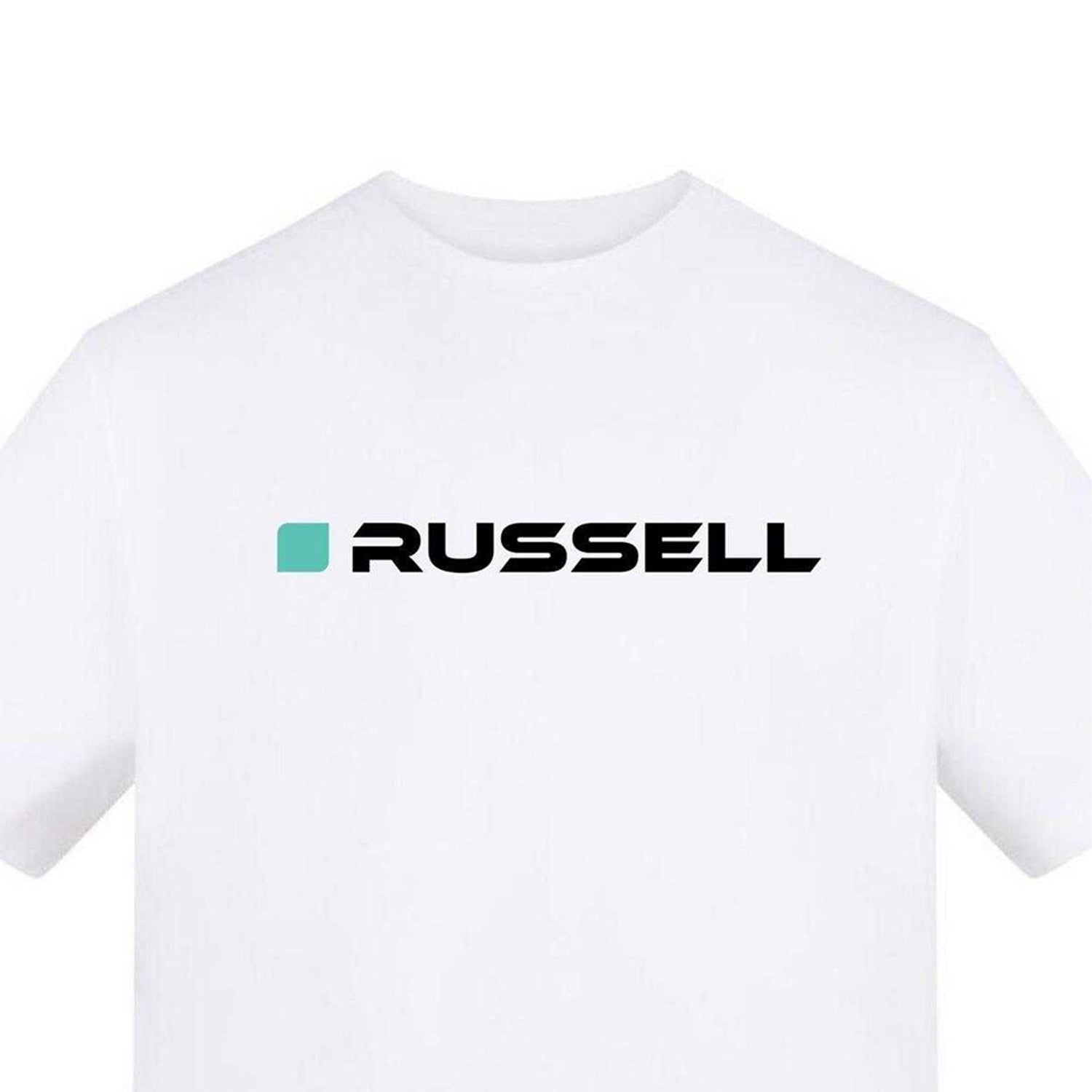 White - Side - AWD Unisex Adult Russell Mercedes F1 T-Shirt