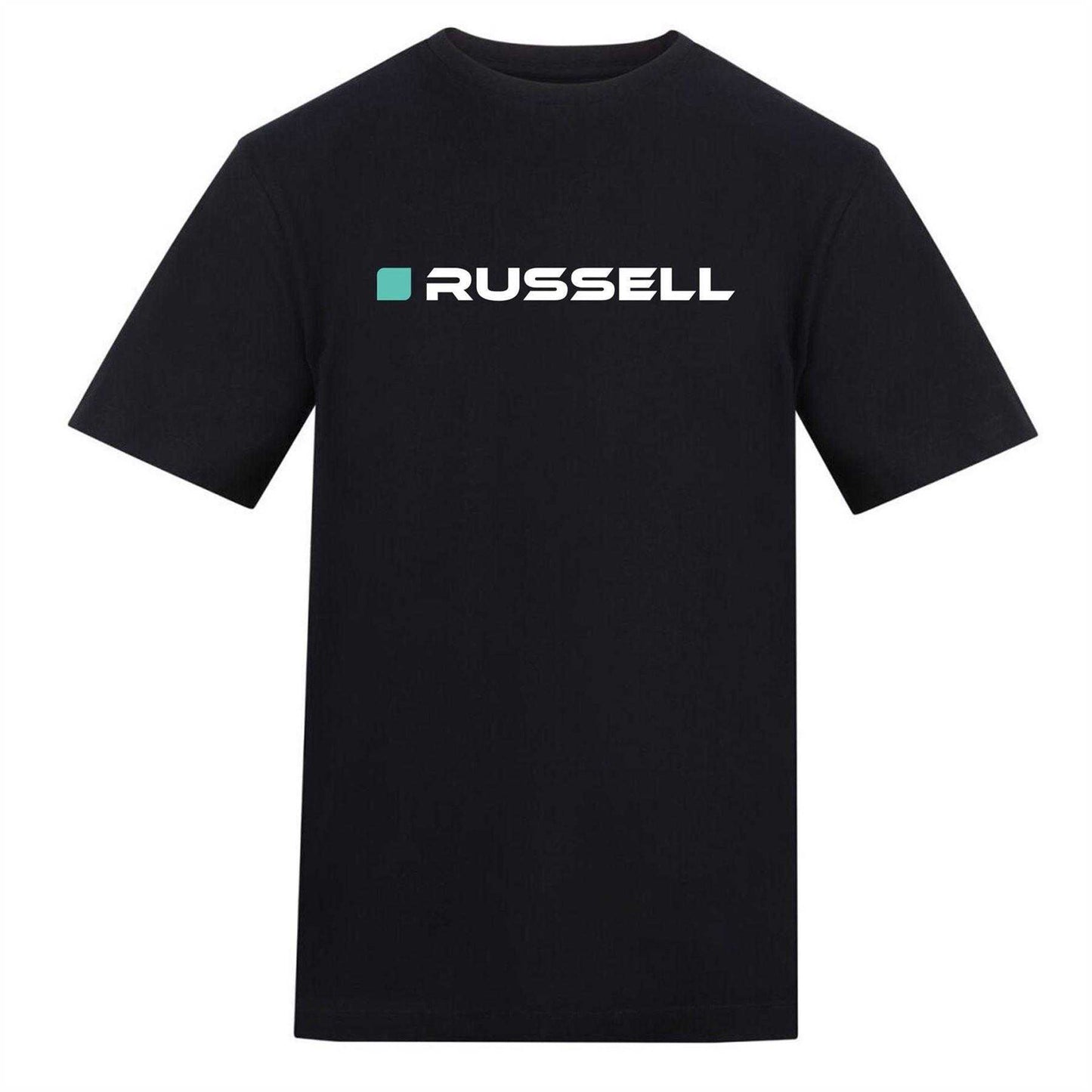 Black - Front - AWD Unisex Adult Russell Mercedes F1 T-Shirt