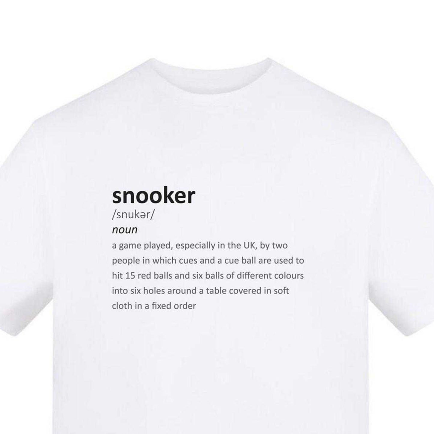 White - Side - AWD Unisex Adult Snooker Text T-Shirt