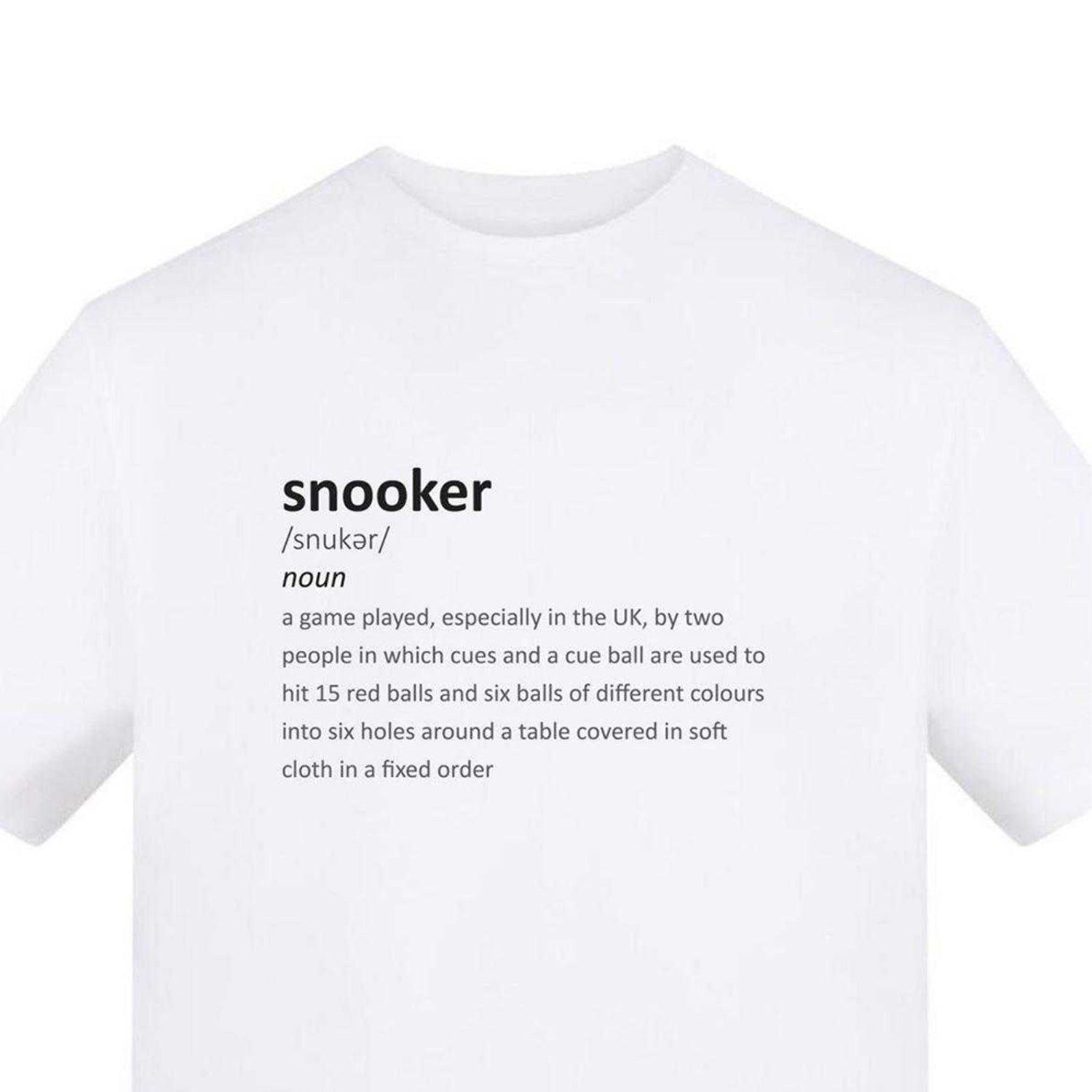 White - Side - AWD Unisex Adult Snooker Text T-Shirt