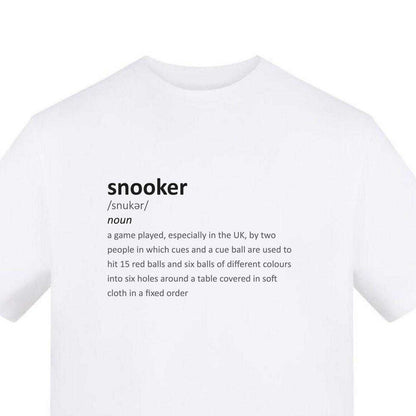 White - Side - AWD Unisex Adult Snooker Text T-Shirt