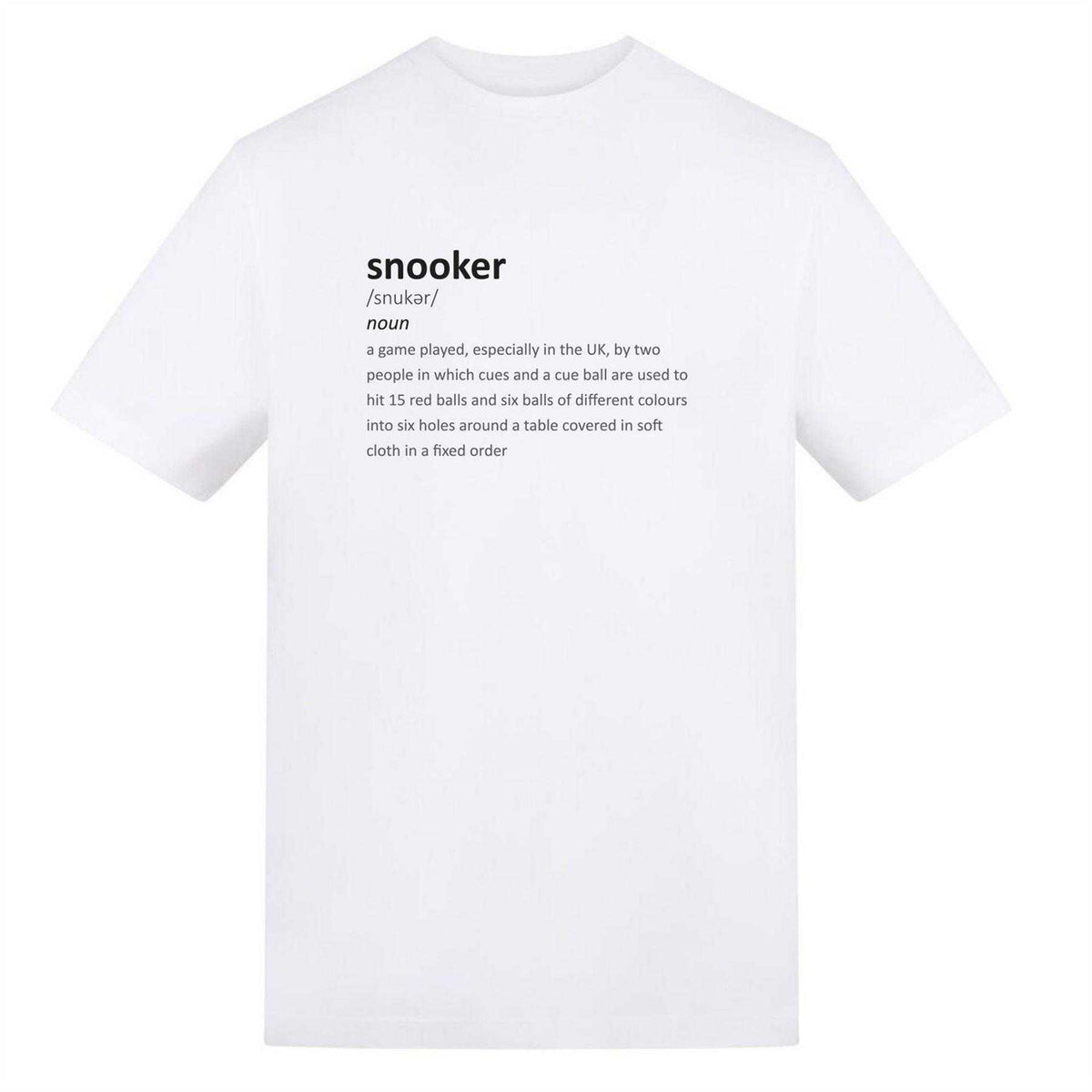 White - Front - AWD Unisex Adult Snooker Text T-Shirt